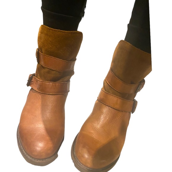 Aldo distressed leather & suede booties Sz 7 - Picture 6 of 16